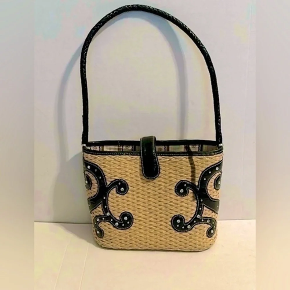 Brighton VALENTINA woven leather studded purse handbag